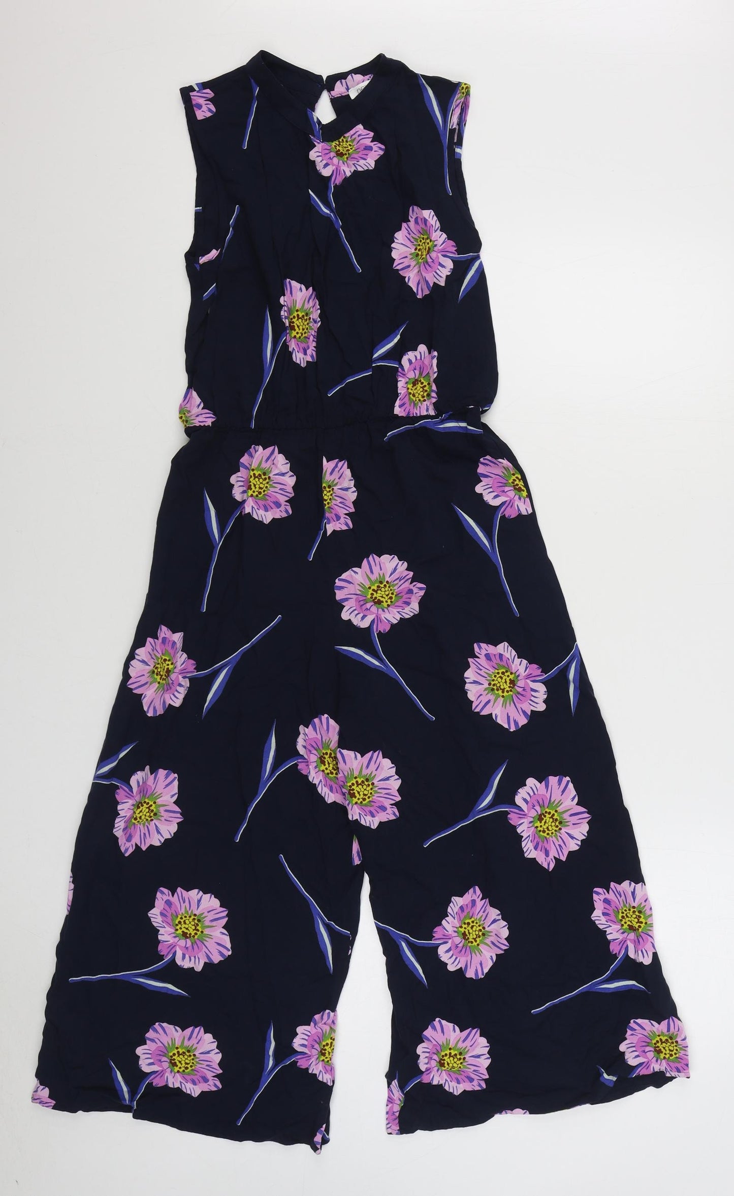 NEXT Girls Blue Floral Viscose Jumpsuit One-Piece Size 12 Years  Button