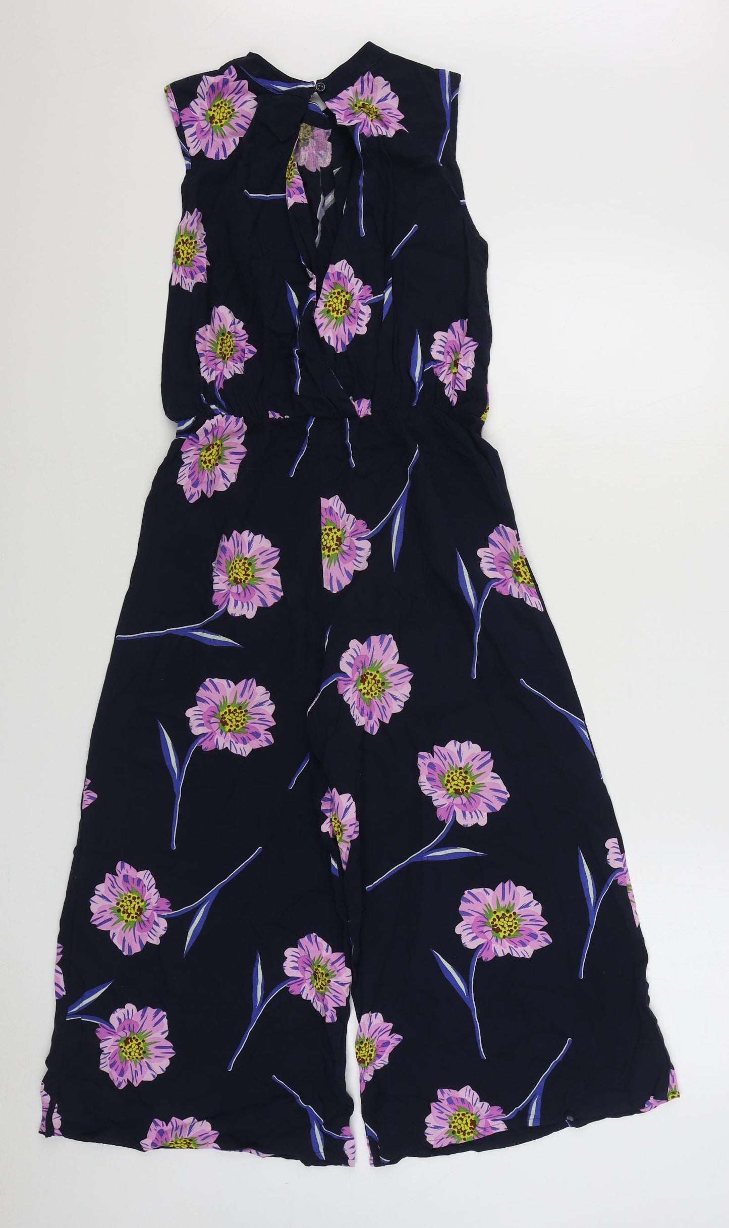 NEXT Girls Blue Floral Viscose Jumpsuit One-Piece Size 12 Years  Button