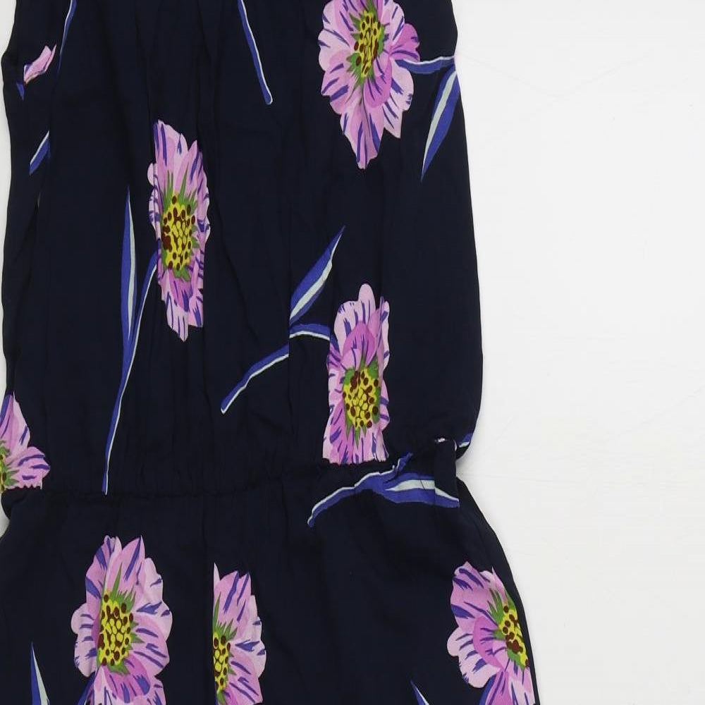 NEXT Girls Blue Floral Viscose Jumpsuit One-Piece Size 12 Years  Button