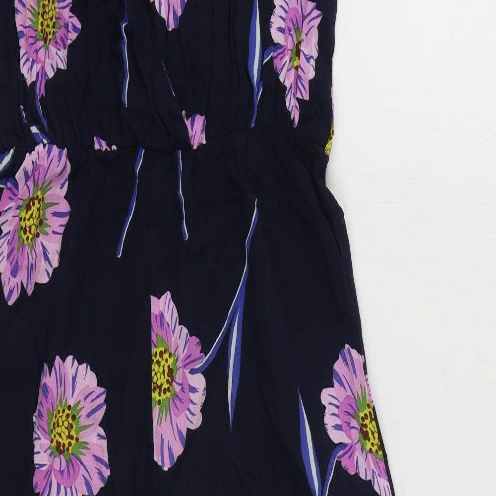 NEXT Girls Blue Floral Viscose Jumpsuit One-Piece Size 12 Years  Button