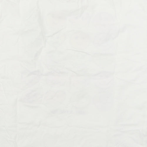 Marks and Spencer Boys White  100% Cotton Basic T-Shirt Size 11-12 Years Round Neck Pullover