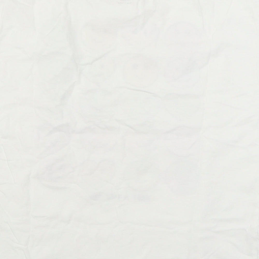 Marks and Spencer Boys White  100% Cotton Basic T-Shirt Size 11-12 Years Round Neck Pullover