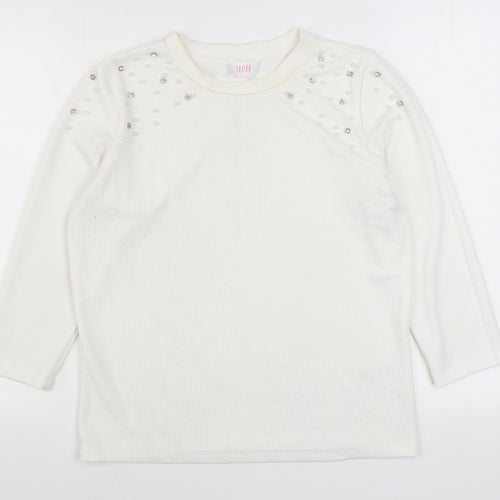 Savida Womens White Roll Neck  Polyester Pullover Jumper Size XL