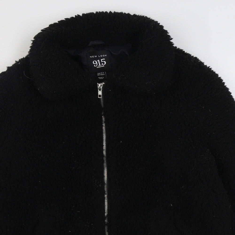 New Look Girls Black   Jacket  Size 10-11 Years  Zip