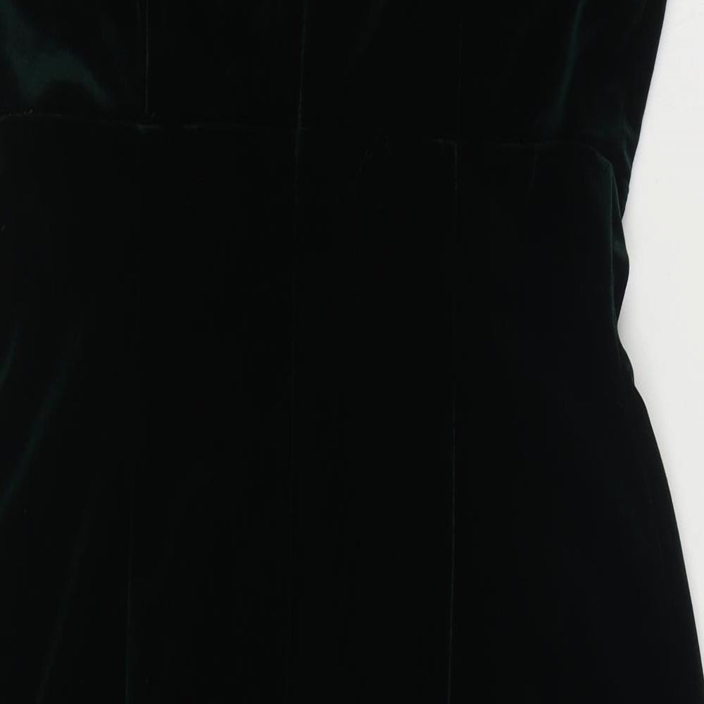 Connected Apparel Womens Green  Polyester Sheath  Size 8  V-Neck Zip