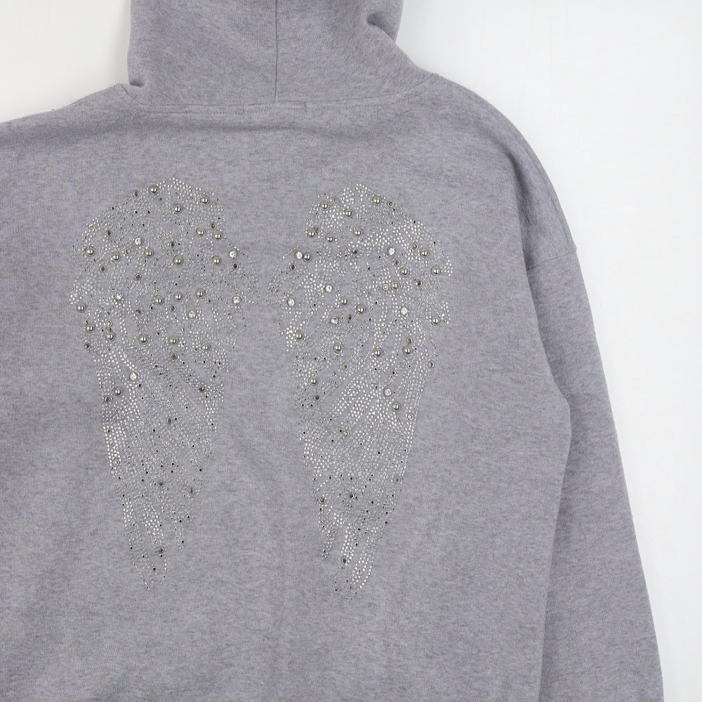 MC Lorene Womens Grey  Cotton Pullover Hoodie Size M  Pullover