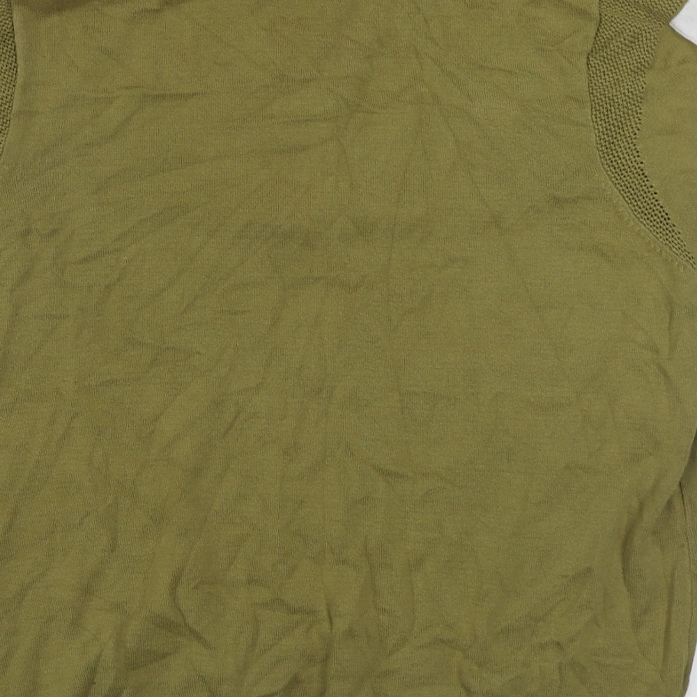 River Island Mens Green  Cotton  Polo Size XL Collared Pullover