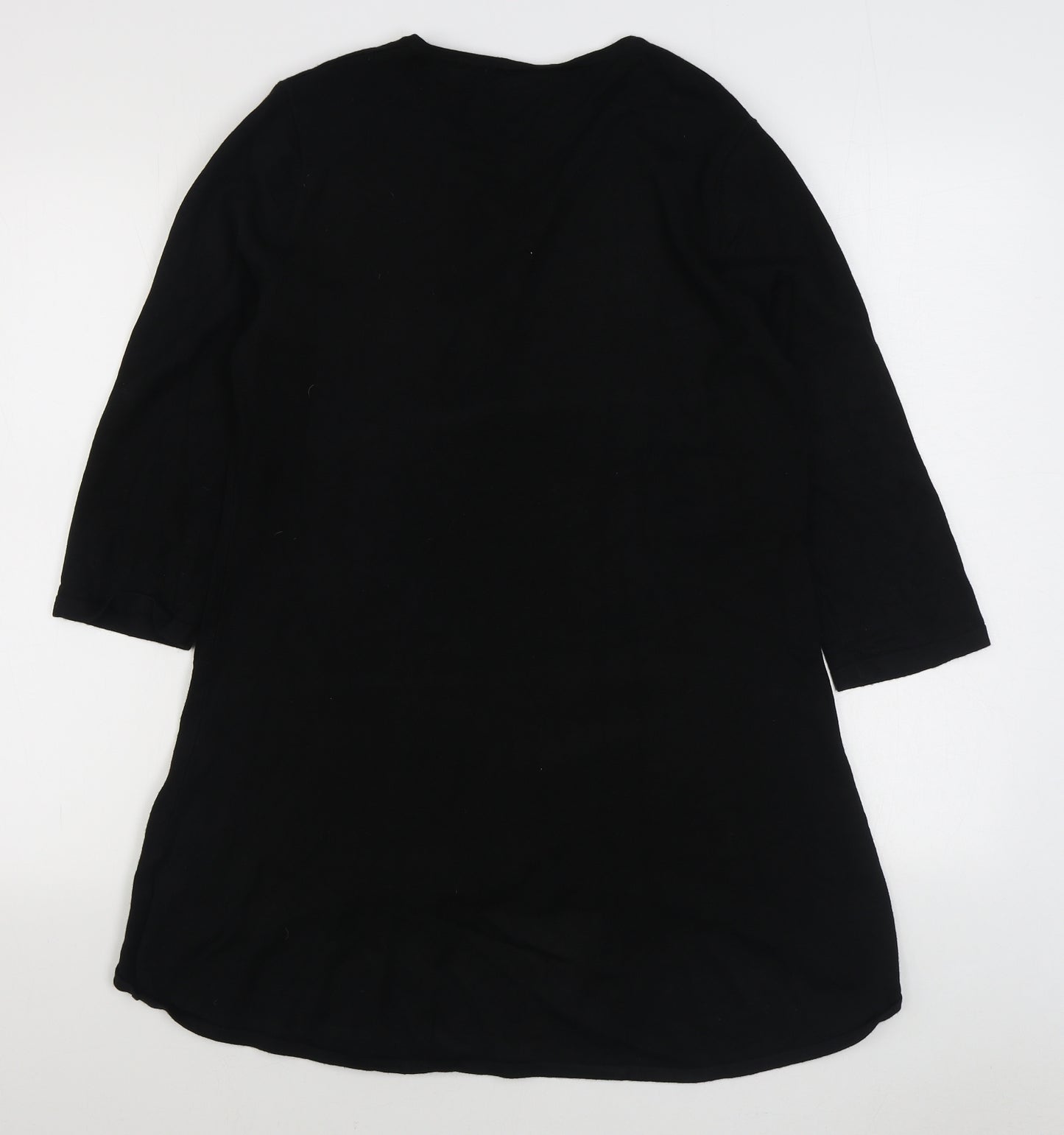 Michele Hope Womens Black  Viscose Jumper Dress  Size 10  V-Neck Pullover
