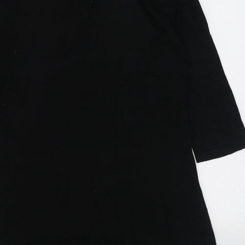 Michele Hope Womens Black  Viscose Jumper Dress  Size 10  V-Neck Pullover
