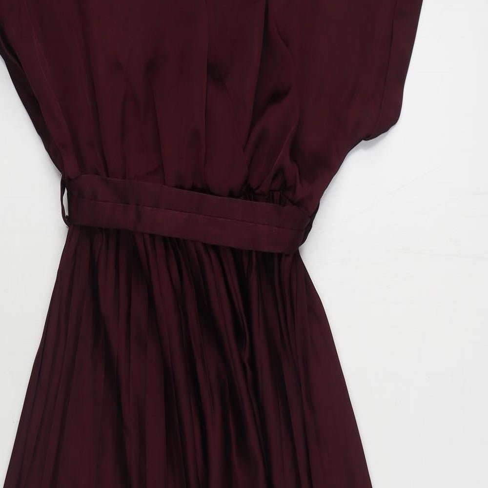 New Look Womens Purple  Polyester A-Line  Size 8  V-Neck Tie