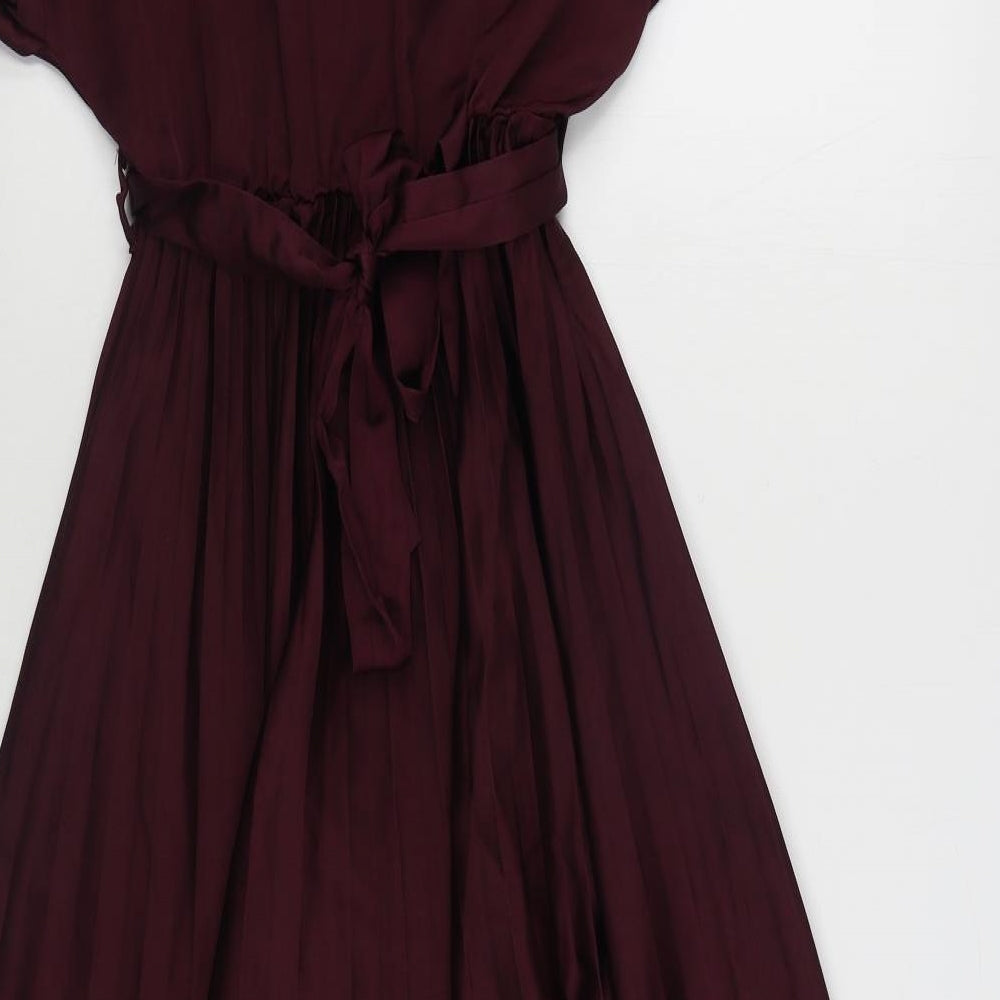 New Look Womens Purple  Polyester A-Line  Size 8  V-Neck Tie