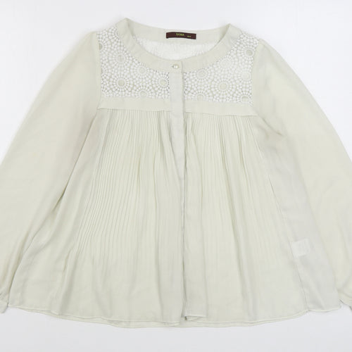 Soma Womens Beige  Polyester Basic Blouse Size S Round Neck