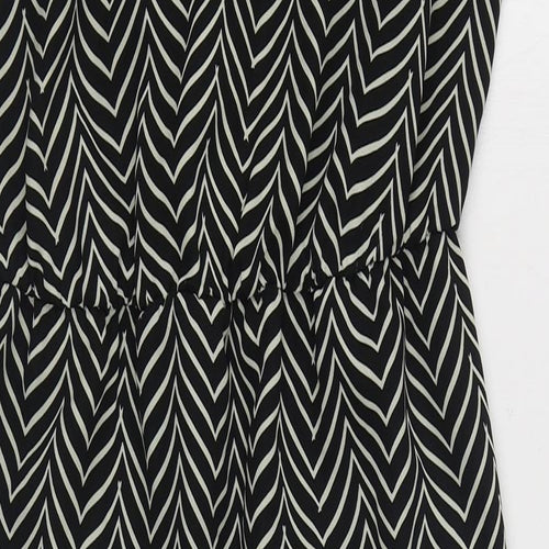 NEXT Womens Black Herringbone Polyester Sheath  Size 8  V-Neck Pullover