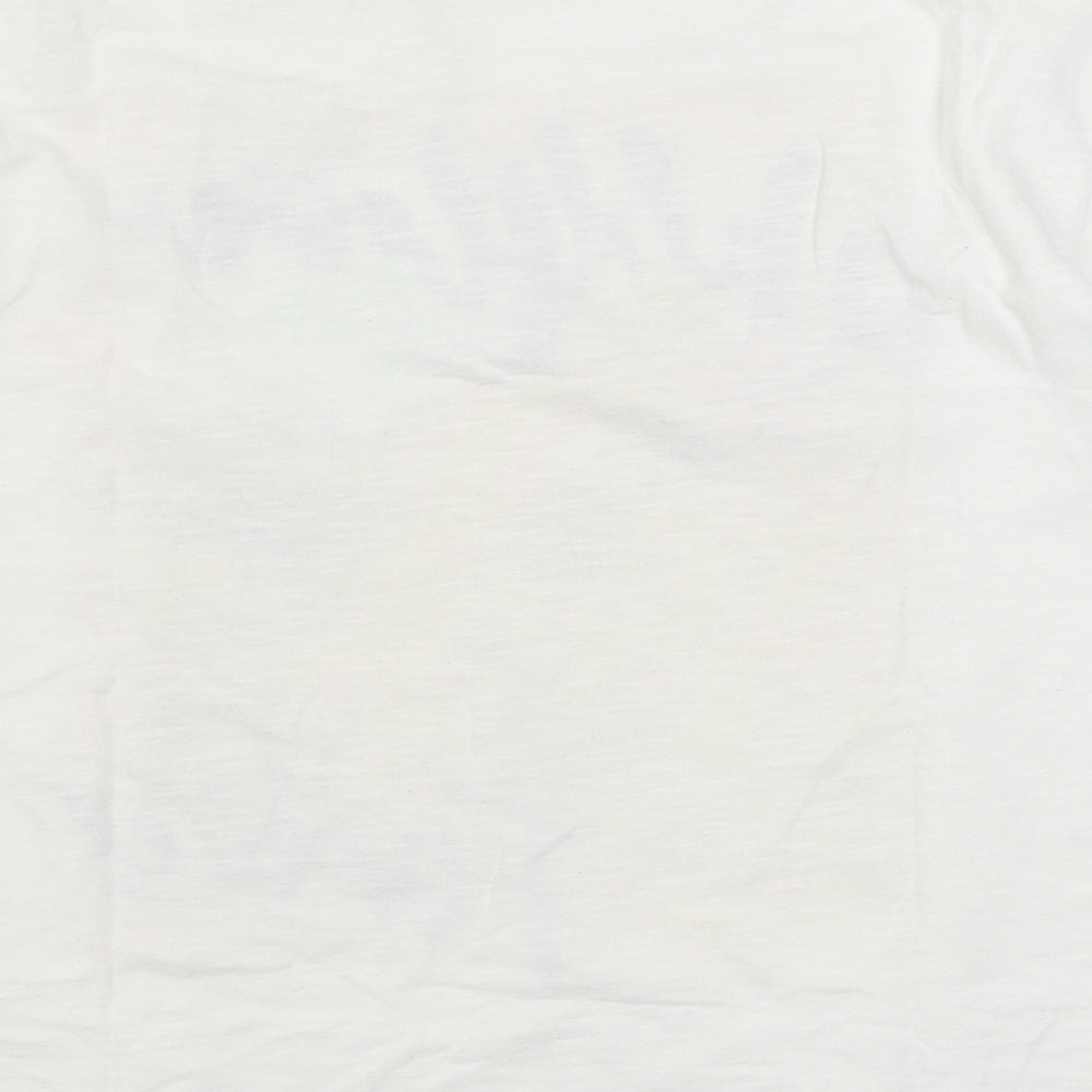 NEXT Girls White  100% Cotton Basic T-Shirt Size 9 Years Round Neck Pullover
