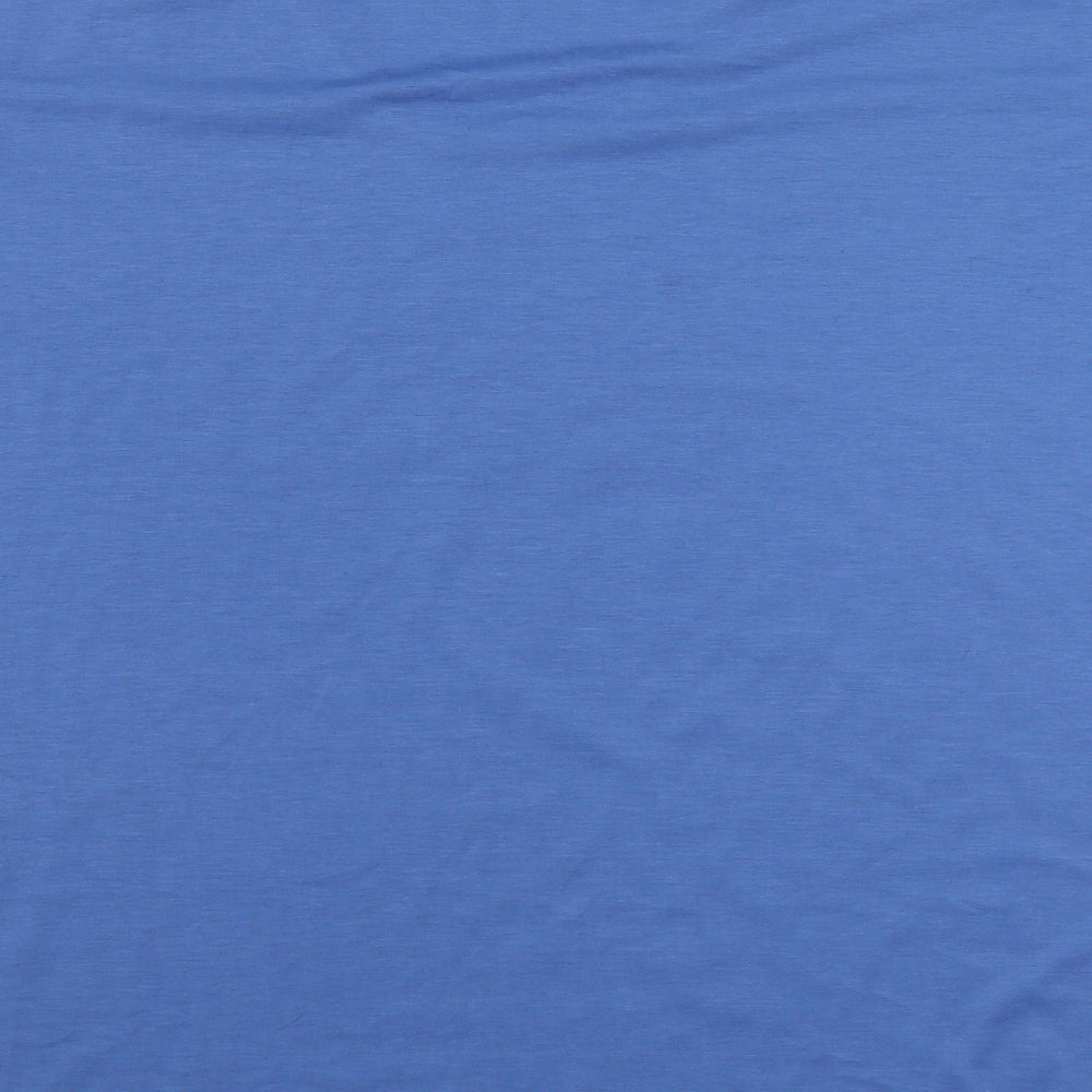 Sheilay Womens Blue  Polyester Basic T-Shirt Size S V-Neck