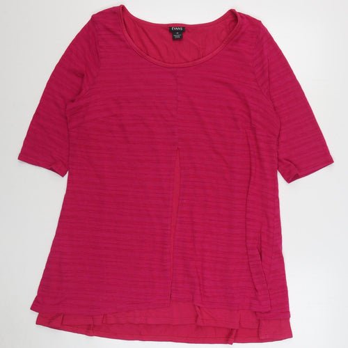 Evans Womens Pink  Polyester Jumper Dress  Size 16  Scoop Neck Pullover