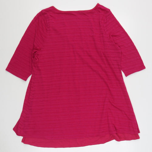 Evans Womens Pink  Polyester Jumper Dress  Size 16  Scoop Neck Pullover