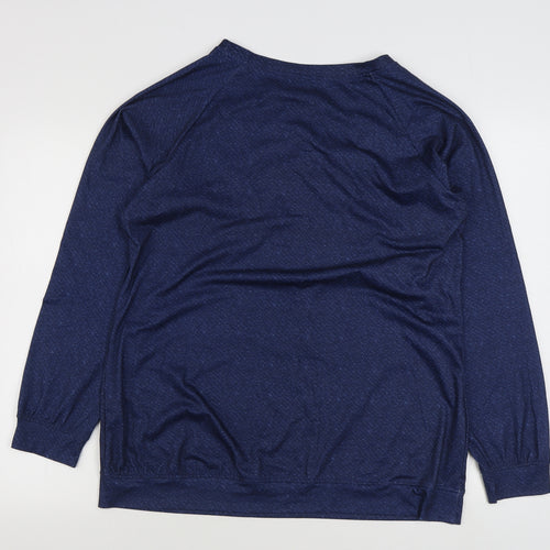 Preworn Womens Blue  Polyester Pullover Sweatshirt Size L  Pullover