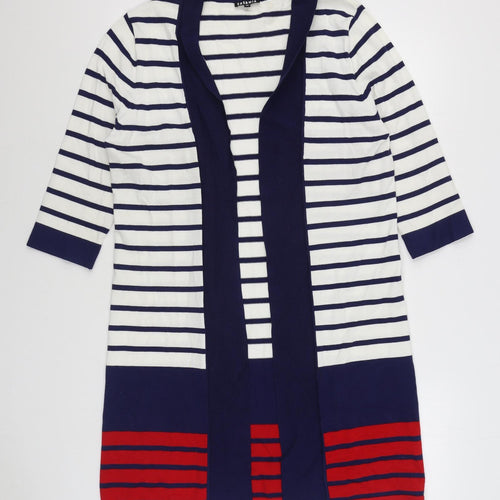 Casamia Womens Multicoloured V-Neck Striped Viscose Cardigan Jumper Size M