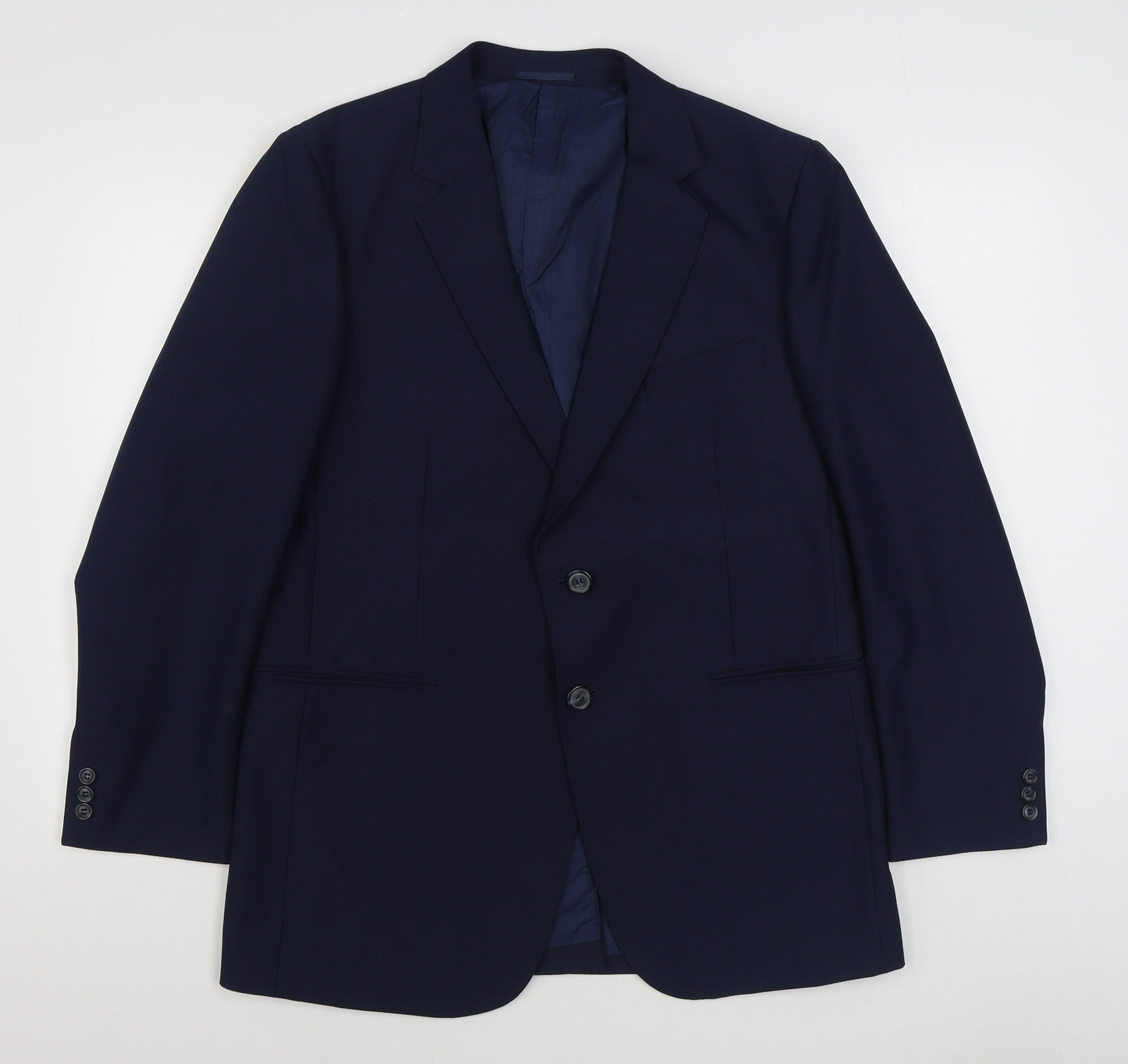 Preworn Mens Blue  Polyester Jacket Suit Jacket Size 42