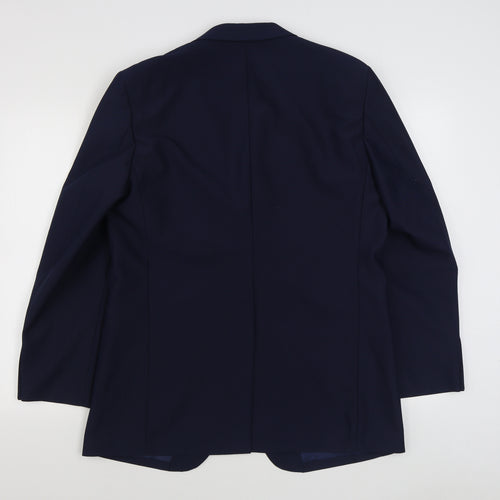 Preworn Mens Blue  Polyester Jacket Suit Jacket Size 42