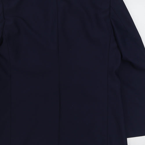 Preworn Mens Blue  Polyester Jacket Suit Jacket Size 42