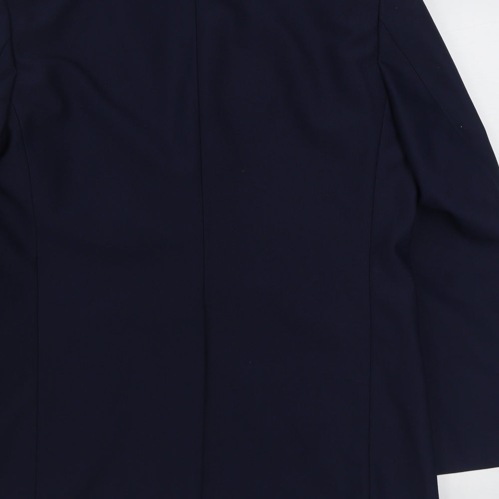 Preworn Mens Blue  Polyester Jacket Suit Jacket Size 42