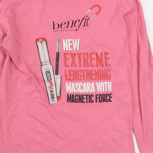 Benefit Womens Pink  Cotton Pullover Sweatshirt Size 10  Pullover