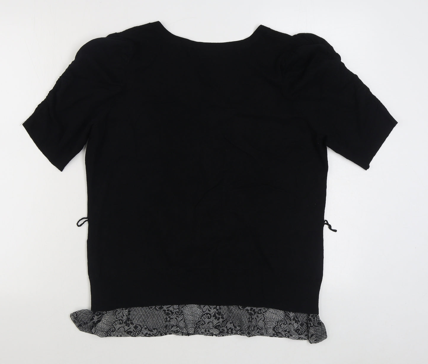 George Womens Black Scoop Neck  Viscose Pullover Jumper Size 18