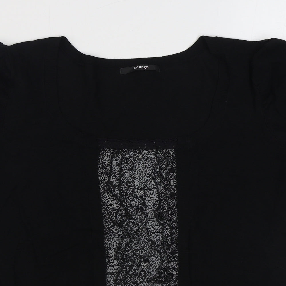 George Womens Black Scoop Neck  Viscose Pullover Jumper Size 18