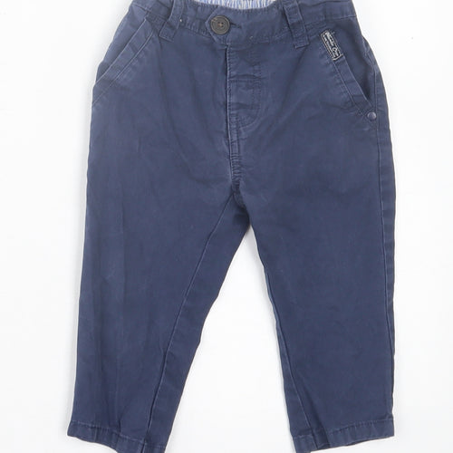 wollesbabes Boys Blue  Cotton Capri Trousers Size 12-18 Months  Button