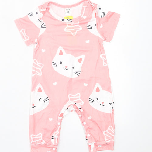 SheIn Girls Pink Geometric Polyester Cami One Piece Size 3-6 Months  Button
