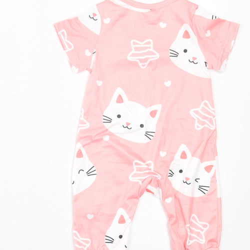 SheIn Girls Pink Geometric Polyester Cami One Piece Size 3-6 Months  Button
