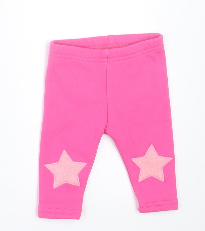 NEXT Girls Pink Polyester Capri Trousers Size 3-6 Months Pullover