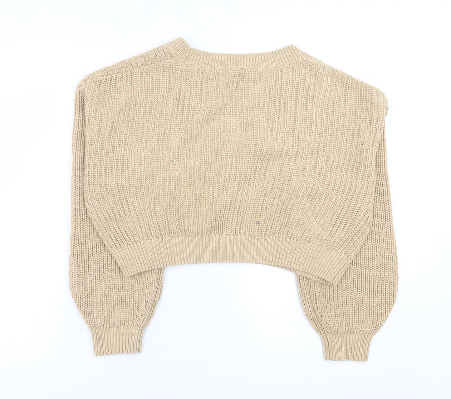 H&M Womens Brown V-Neck  Cotton Cardigan Jumper Size M