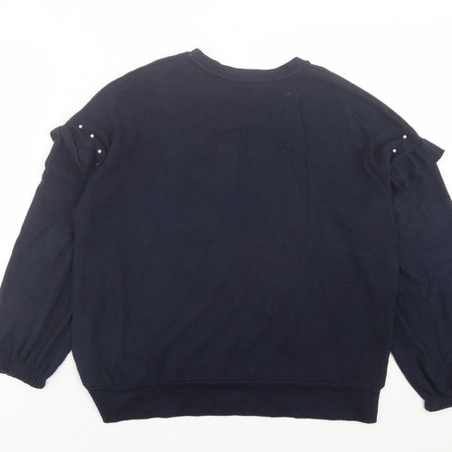Wallis Womens Blue Crew Neck  Polyester Pullover Jumper Size S