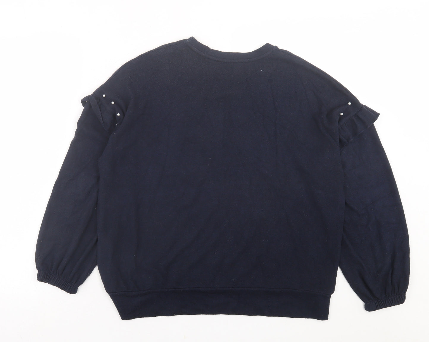 Wallis Womens Blue Crew Neck  Polyester Pullover Jumper Size S