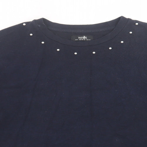 Wallis Womens Blue Crew Neck  Polyester Pullover Jumper Size S