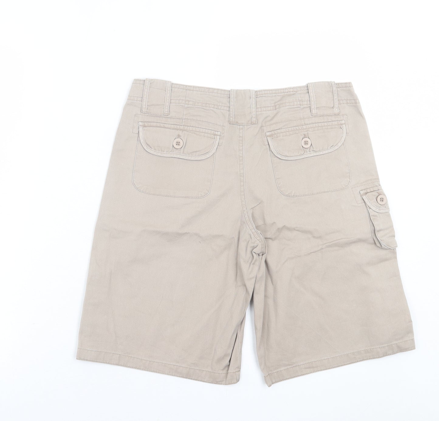 Papaya Womens Beige  Cotton Bermuda Shorts Size 10 L10 in Regular Button
