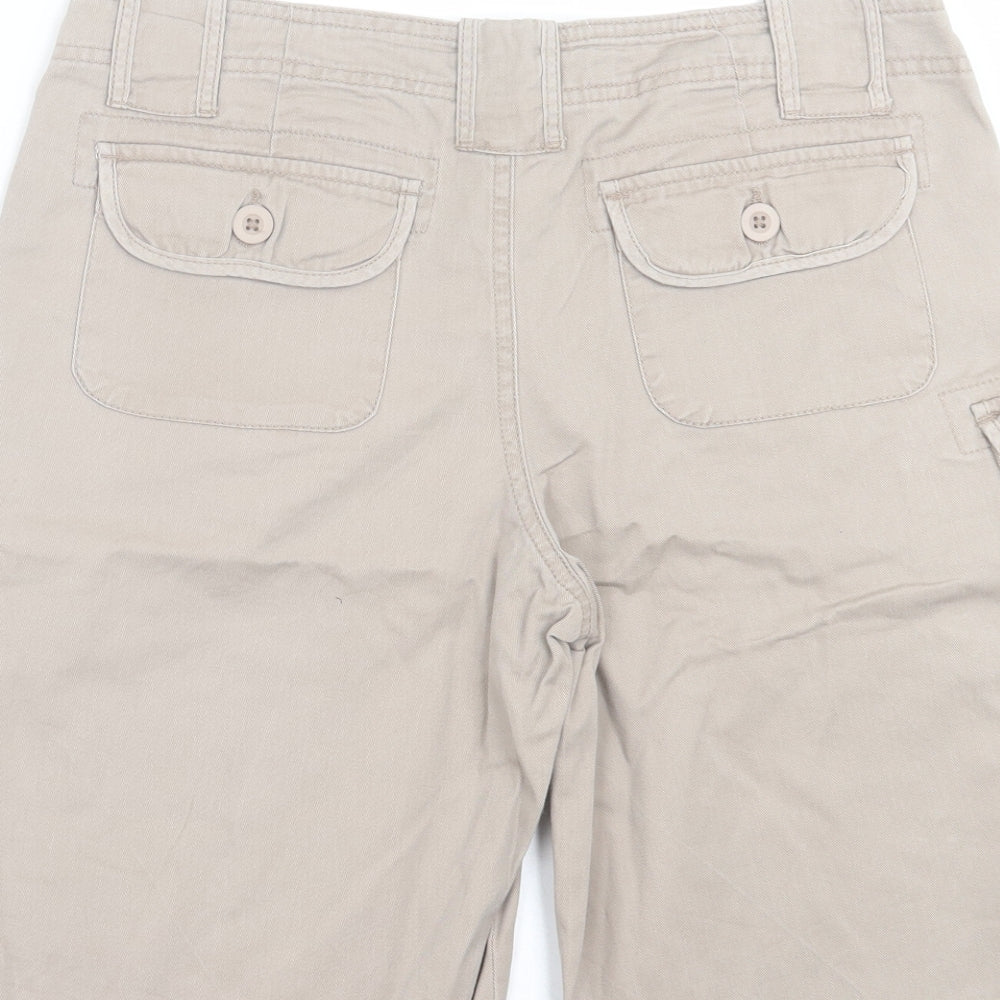 Papaya Womens Beige  Cotton Bermuda Shorts Size 10 L10 in Regular Button