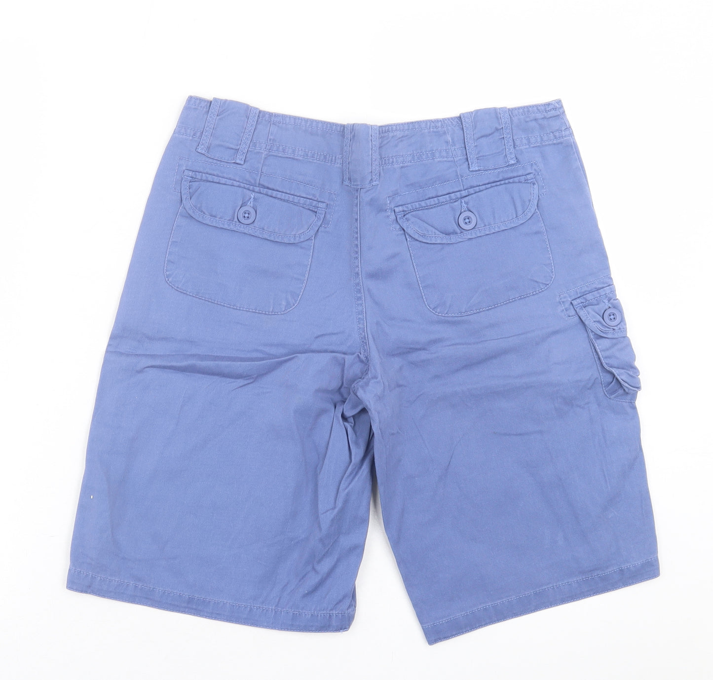 Papaya Womens Blue  Cotton Bermuda Shorts Size 10 L11 in Regular Button