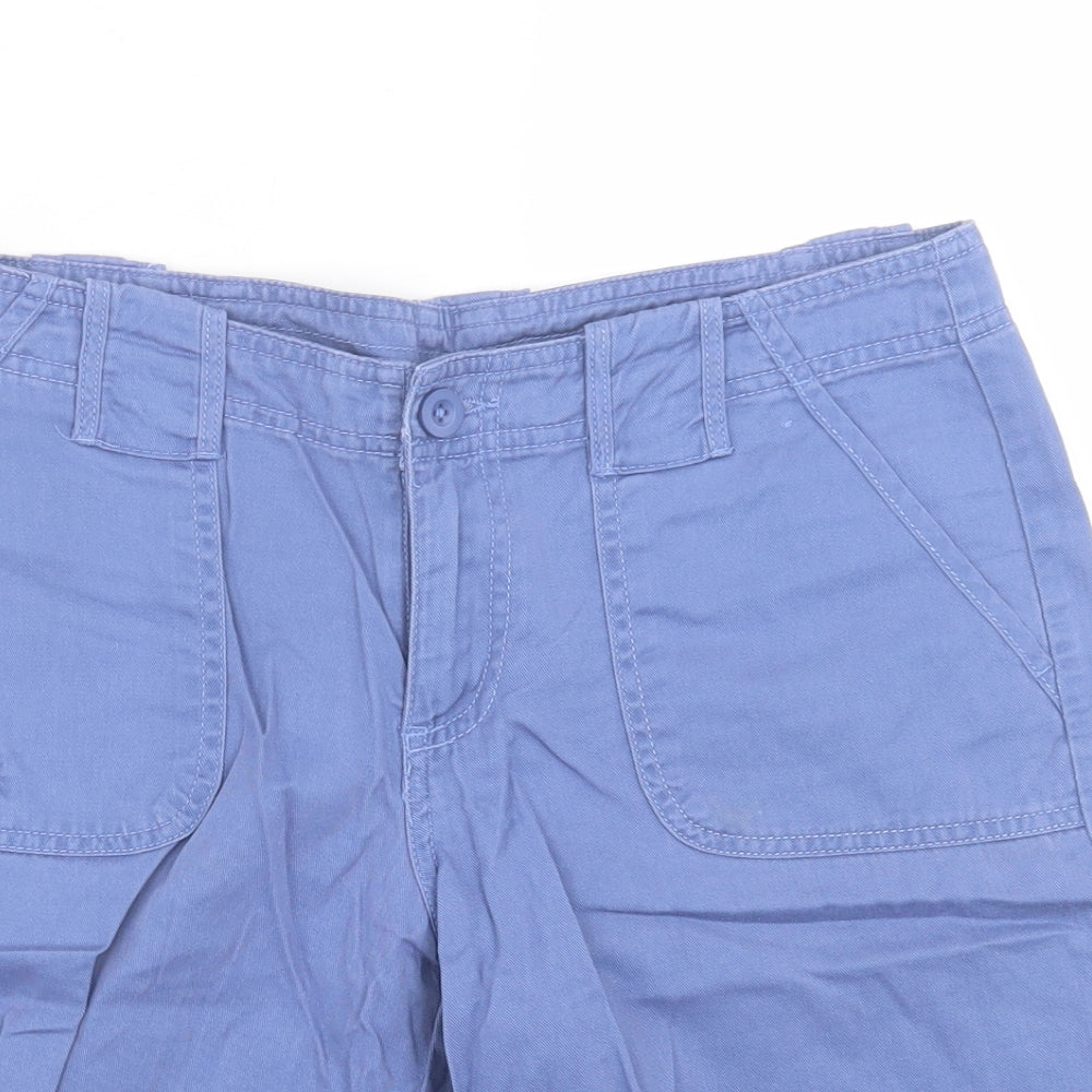 Papaya Womens Blue  Cotton Bermuda Shorts Size 10 L11 in Regular Button