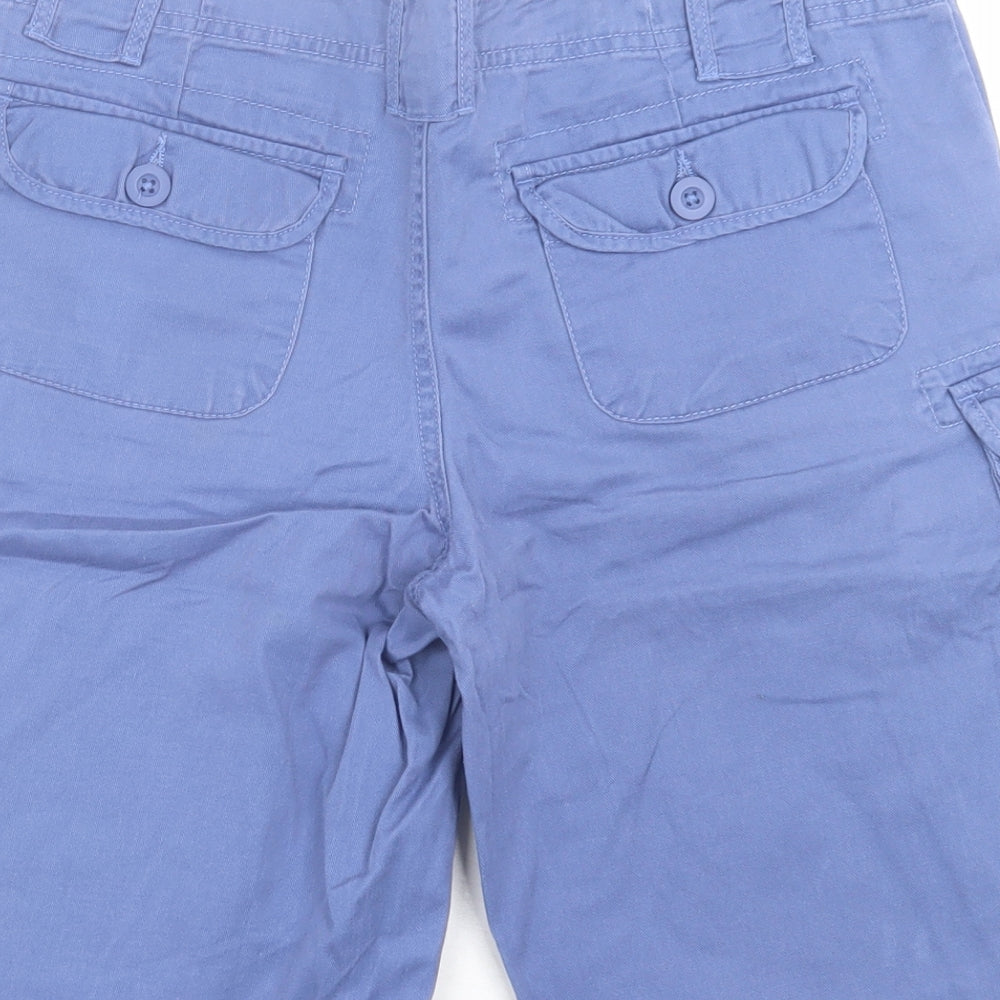 Papaya Womens Blue  Cotton Bermuda Shorts Size 10 L11 in Regular Button