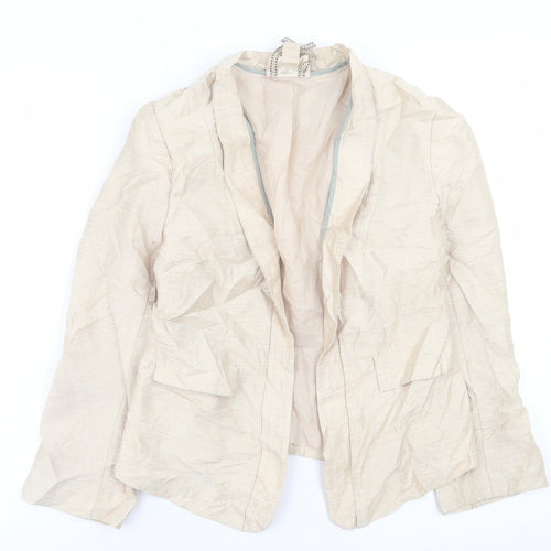 H&M Womens Beige   Jacket Blazer Size 10