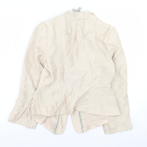 H&M Womens Beige   Jacket Blazer Size 10