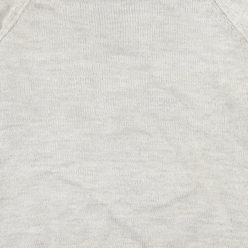EAST Girls Beige V-Neck  Acrylic Pullover Jumper Size L  Pullover