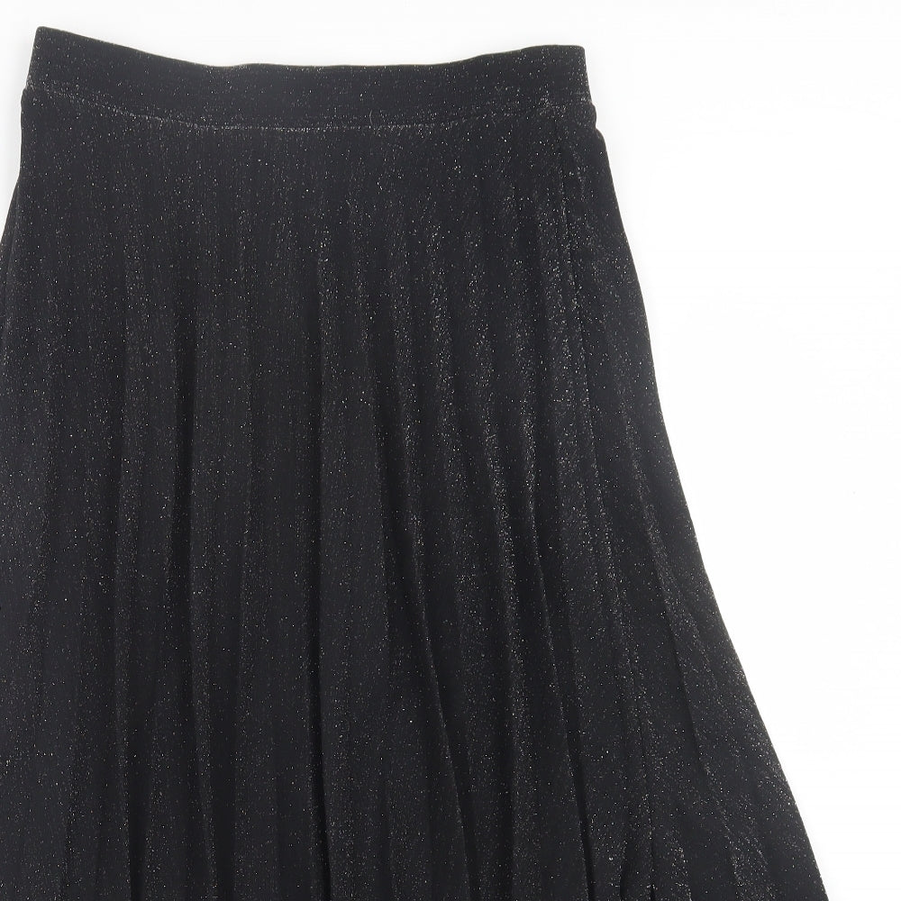 F&F Womens Black  Polyester A-Line Skirt Size 10
