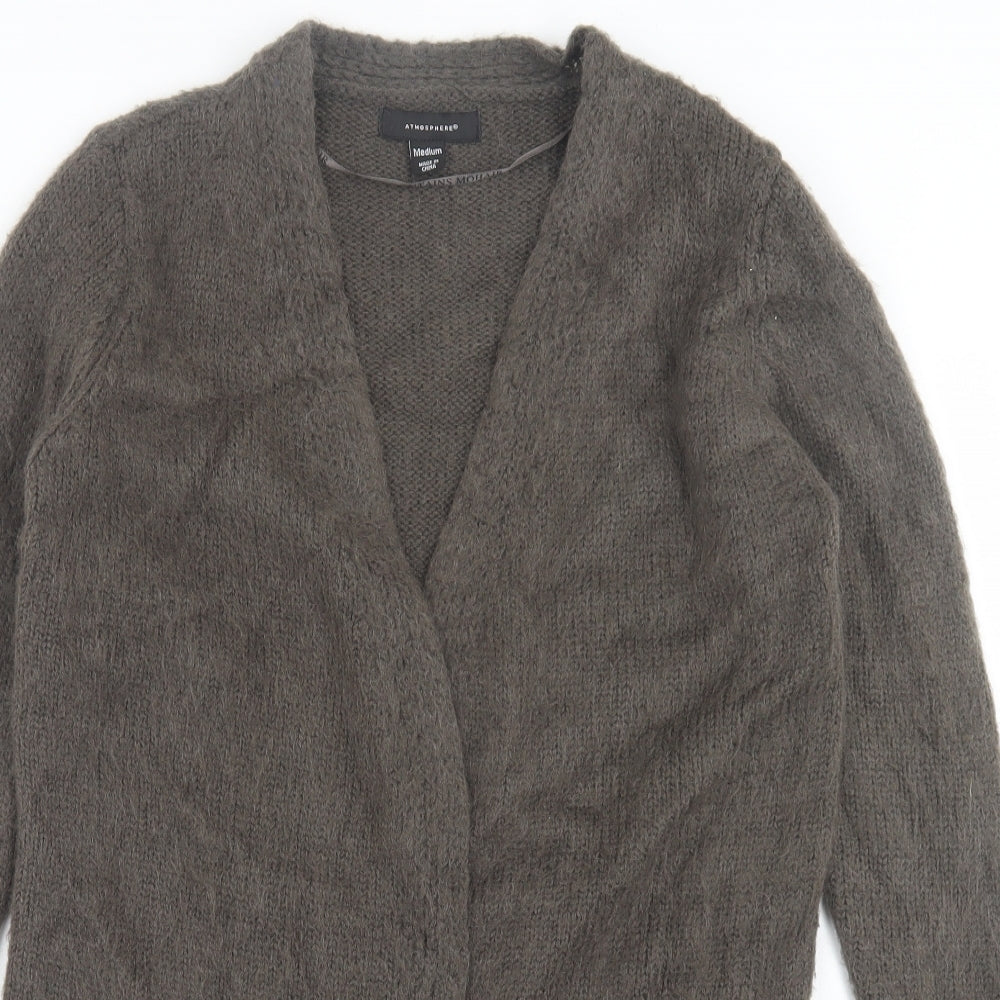 Atmosphere Womens Brown V-Neck  Acrylic Cardigan Jumper Size M