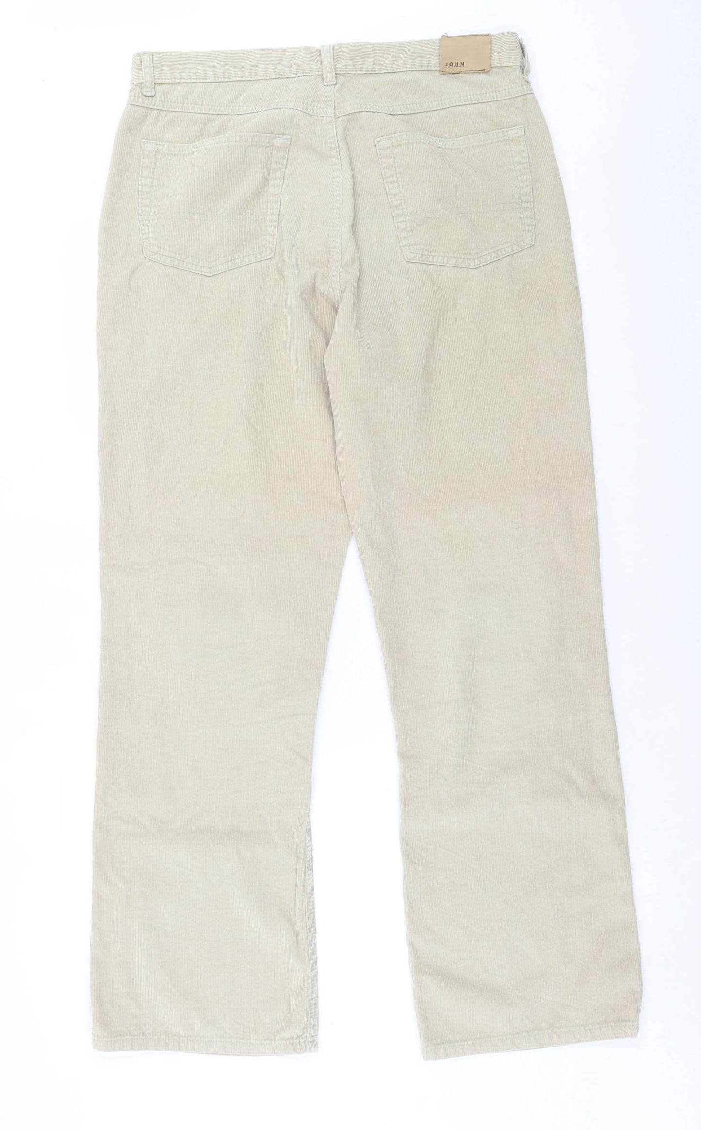 Debenhams Mens Beige  Cotton Trousers  Size 36 in L32 in Regular Button