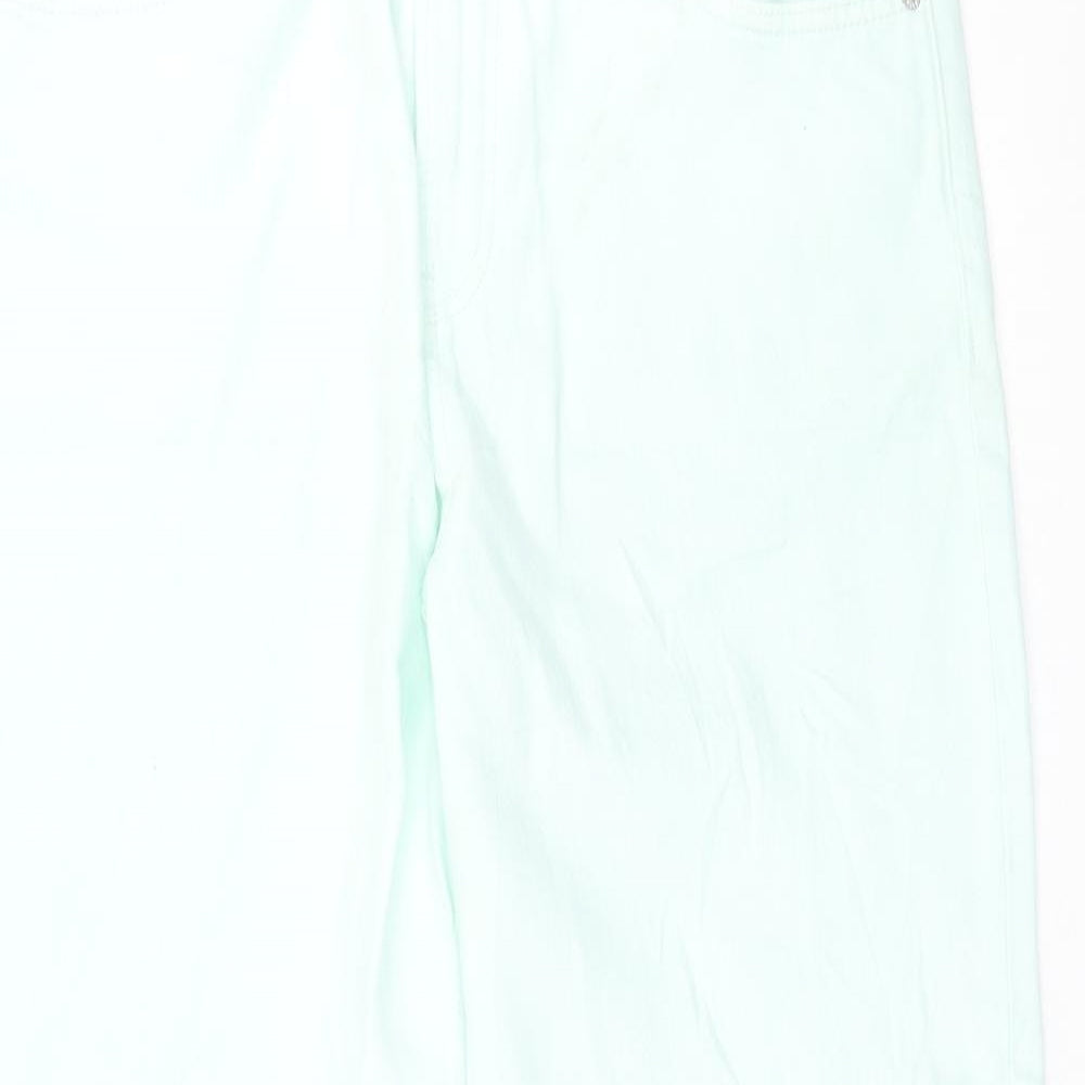 Marks and Spencer Womens Blue  Cotton Straight Jeans Size 14 L27 in Regular Button